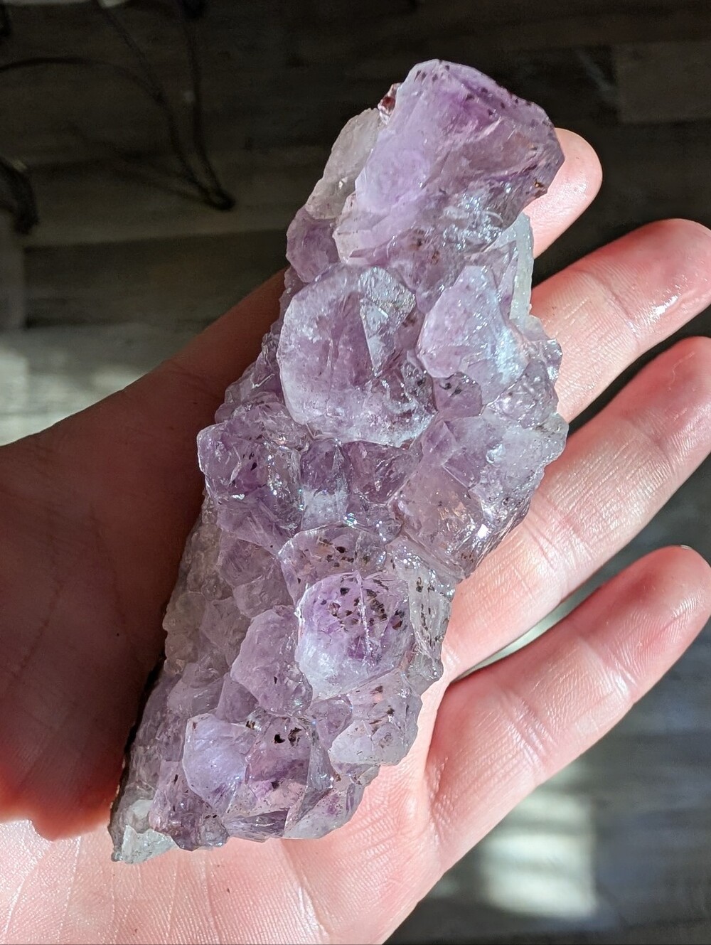 Natural Amethyst Crystal Cluster. A Bit Over 3 inches Long